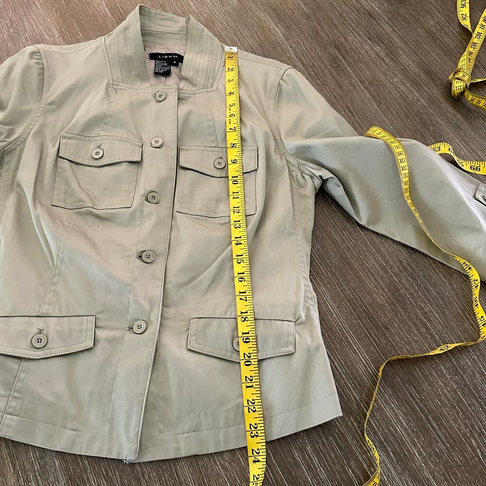 LIGHT Women Green Utility Lightweight Button Front Jacket Size S NWOT - Picture 7 of 8